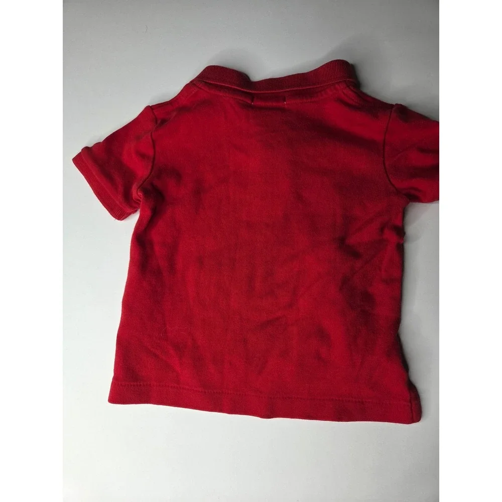 Ralph Lauren Baby Boys Red Short Sleeve Pique Polo Shirt Size 9M